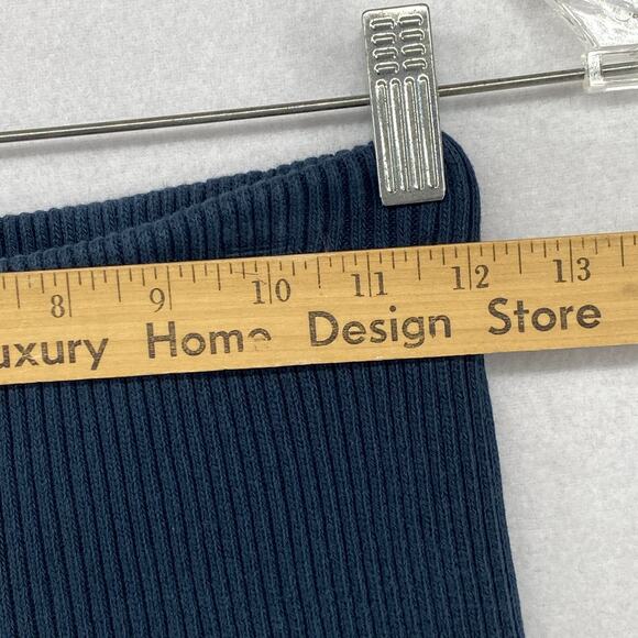EILEEN FISHER Leggings XS Cotton Sweater Knit Ribbed Pull On Blue VTG USA - Picture 8 of 15